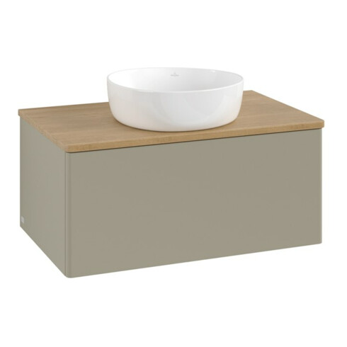 V&B Waschtischunterschrank ohne Frontstruktur Antao 80x36x50cm, WBP hon. Oa, st. Gr m Lac