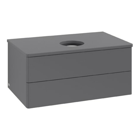 V&B Waschtischunterschrank ohne Frontstruktur Antao 80x36x50cm, WBP Lac, Anthrac. m Lac