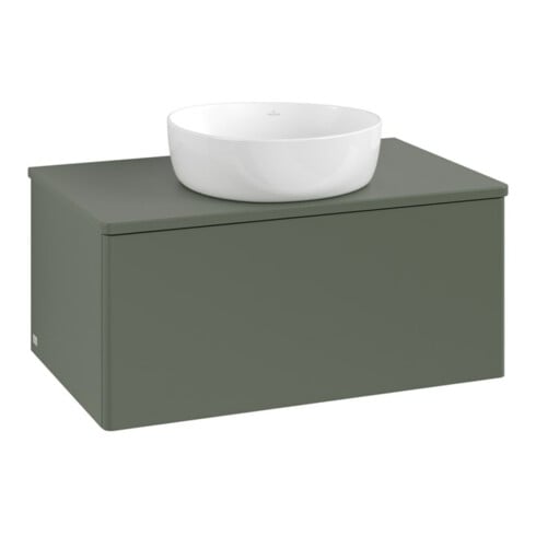 V&B Waschtischunterschrank ohne Frontstruktur Antao 80x36x50cm, WBP Lac, lea gre. m Lac