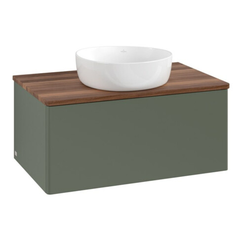 V&B Waschtischunterschrank ohne Frontstruktur Antao 80x36x50cm, WBP w. wal, lea gre. m Lac