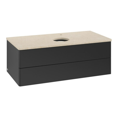 V&B Waschtischunterschrank ohne Frontstruktur -Beleuchtung Antao 100x36x50cm, HL, WBP botti., bla m Lac