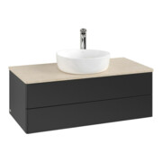 V&B Waschtischunterschrank ohne Frontstruktur -Beleuchtung Antao 100x36x50cm, HL, WBP botti., bla m Lac-3