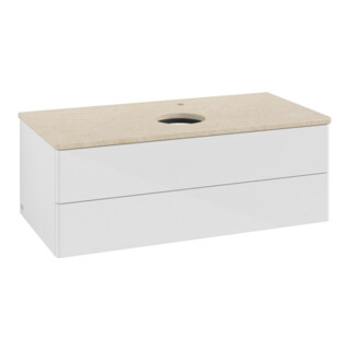 V&B Waschtischunterschrank ohne Frontstruktur -Beleuchtung Antao 100x36x50cm, HL, WBP botti., glo wh. Lac