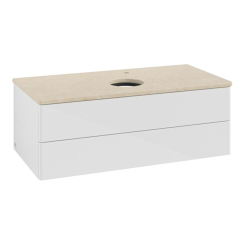 V&B Waschtischunterschrank ohne Frontstruktur -Beleuchtung Antao 100x36x50cm, HL, WBP botti., glo wh. Lac