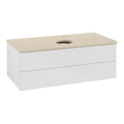 V&B Waschtischunterschrank ohne Frontstruktur -Beleuchtung Antao 100x36x50cm, HL, WBP botti., glo wh. Lac