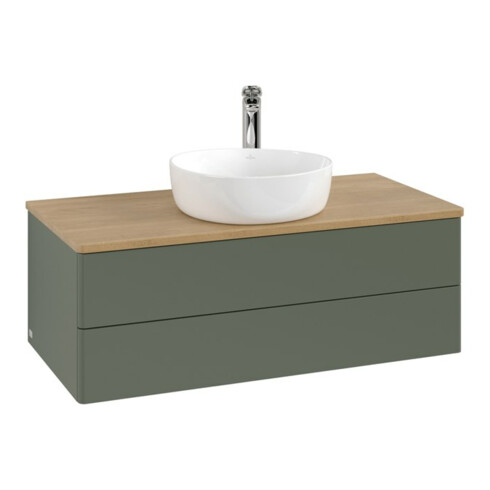 V&B Waschtischunterschrank ohne Frontstruktur -Beleuchtung Antao 100x36x50cm, HL, WBP hon. Oa, le g. m La