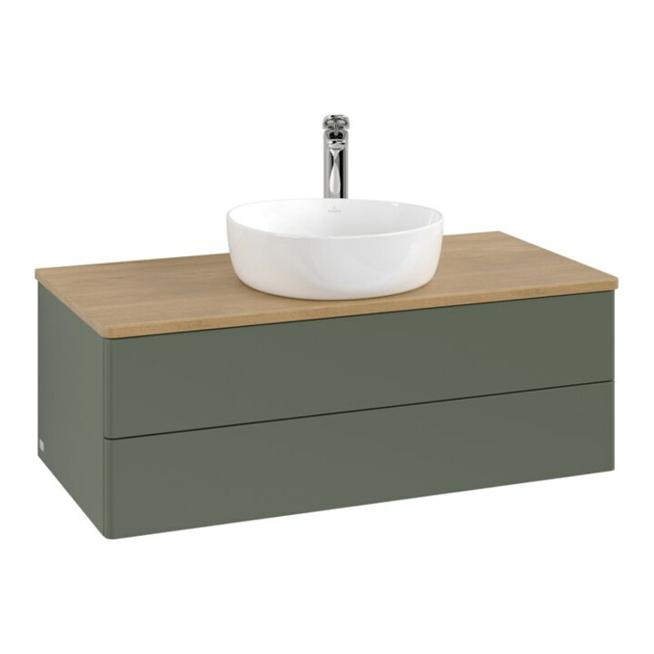 V&B Waschtischunterschrank ohne Frontstruktur -Beleuchtung Antao 100x36x50cm, HL, WBP hon. Oa, le g. m La