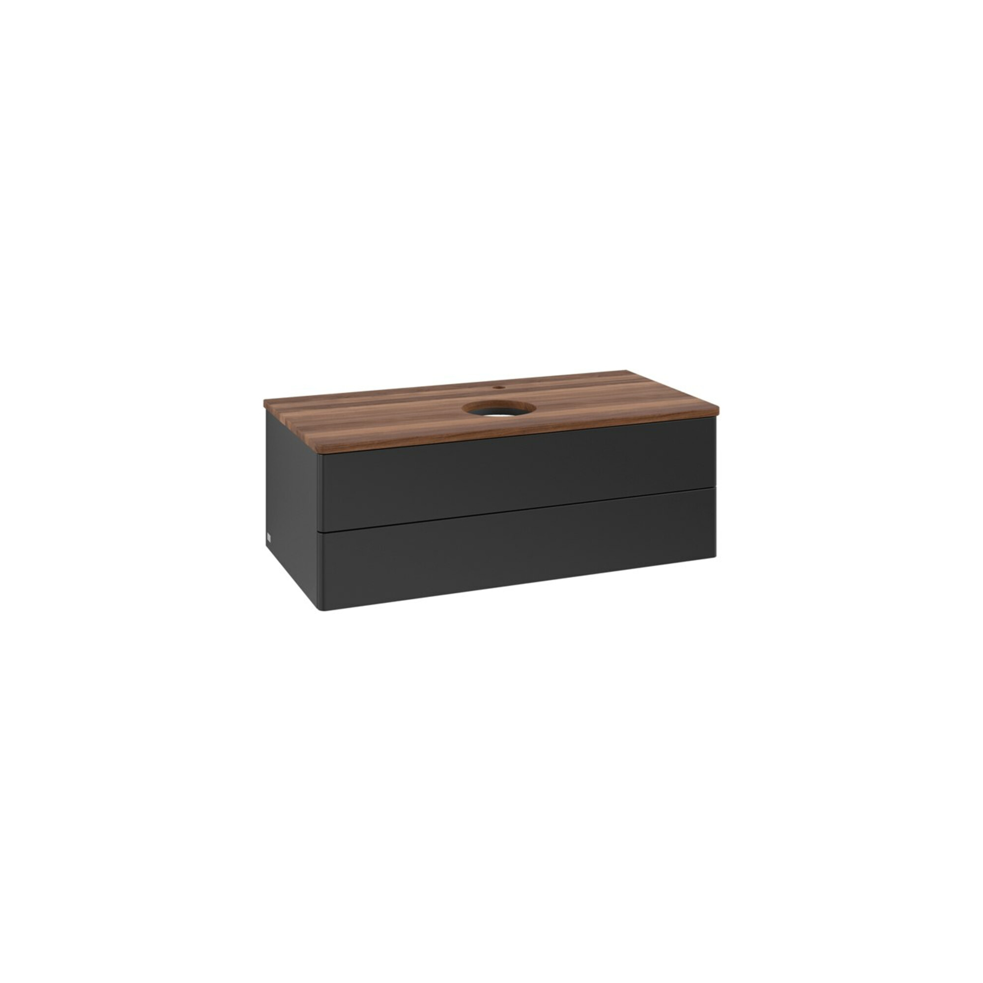 V&B Waschtischunterschrank ohne Frontstruktur -Beleuchtung Antao 100x36x50cm, HL, WBP w. wal, bla m Lac ; Villeroy & Boch
