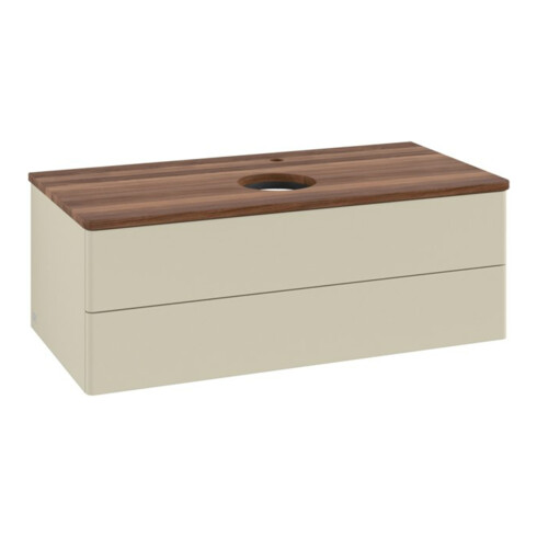 V&B Waschtischunterschrank ohne Frontstruktur -Beleuchtung Antao 100x36x50cm, HL, WBP w. wal, si Gr m Lac