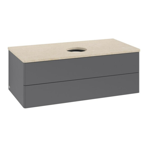 V&B Waschtischunterschrank ohne Frontstruktur -Beleuchtung Antao 100x36x50cm, WBP botti., Anthrac. m Lac