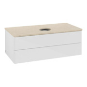 V&B Waschtischunterschrank ohne Frontstruktur -Beleuchtung Antao 100x36x50cm, WBP botti., glo wh. Lac