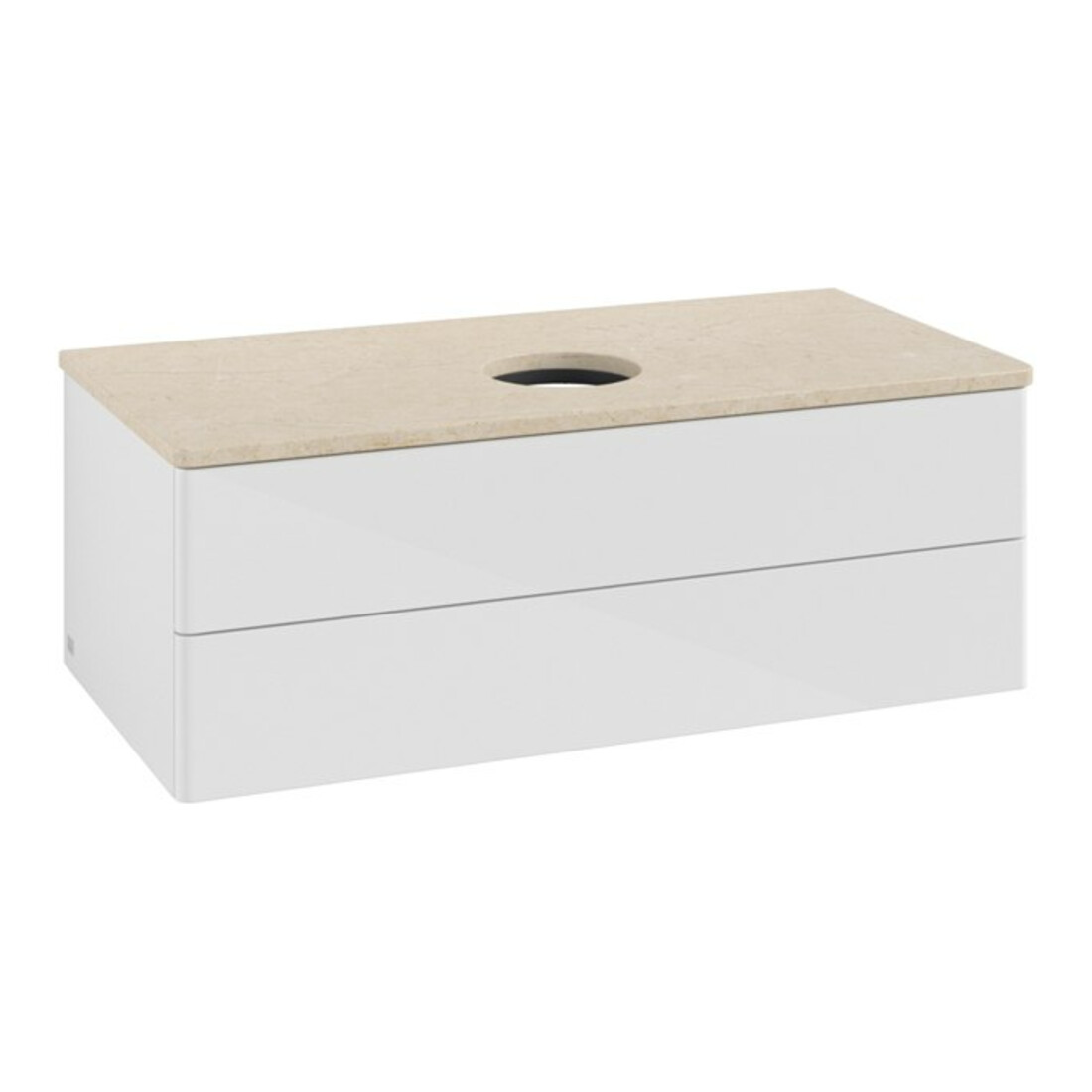 V&B Waschtischunterschrank ohne Frontstruktur -Beleuchtung Antao 100x36x50cm, WBP botti., glo wh. Lac
