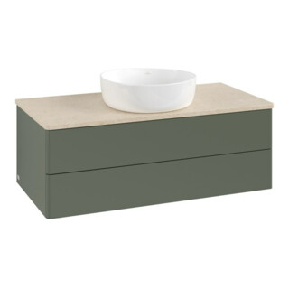 V&B Waschtischunterschrank ohne Frontstruktur -Beleuchtung Antao 100x36x50cm, WBP botti., lea gre. m Lac