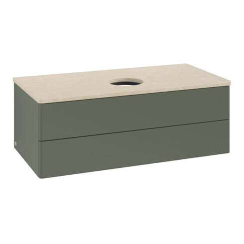 V&B Waschtischunterschrank ohne Frontstruktur -Beleuchtung Antao 100x36x50cm, WBP botti., lea gre. m Lac
