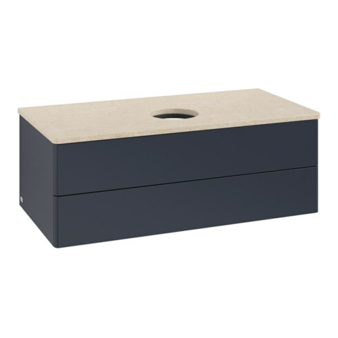 V&B Waschtischunterschrank ohne Frontstruktur -Beleuchtung Antao 100x36x50cm, WBP botti., md bl. m Lac