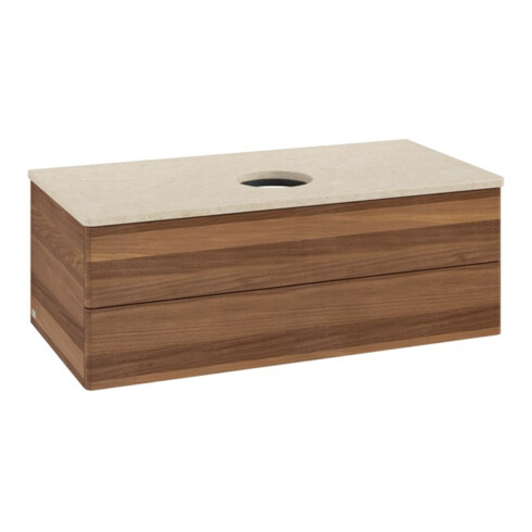 V&B Waschtischunterschrank ohne Frontstruktur -Beleuchtung Antao 100x36x50cm, WBP-farbe botti., w. walnut