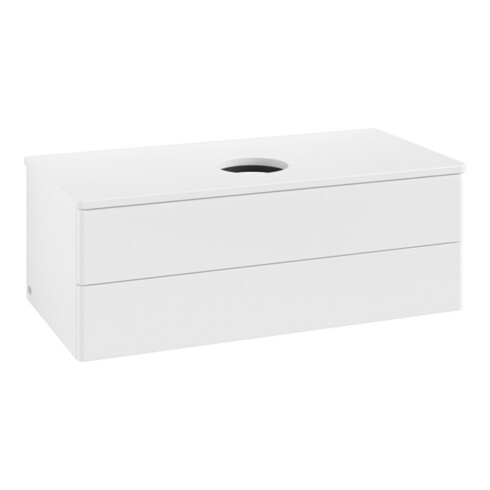 V&B Waschtischunterschrank ohne Frontstruktur -Beleuchtung Antao 100x36x50cm, WBP-farbe Lac, wh. m Lac