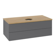 V&B Waschtischunterschrank ohne Frontstruktur -Beleuchtung Antao 100x36x50cm, WBP hon. Oa, Anthrac. m Lac-3