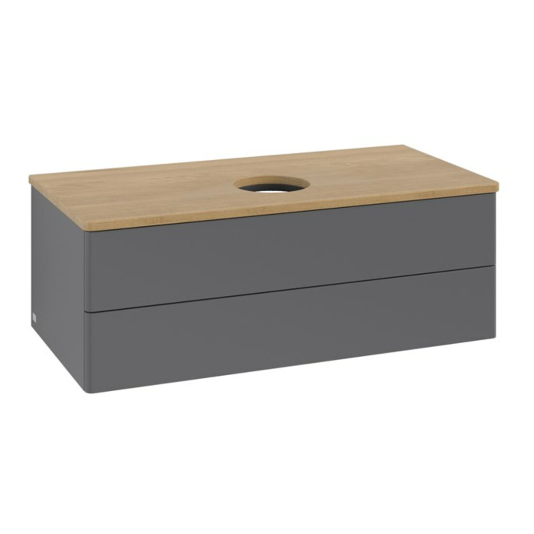 V&B Waschtischunterschrank ohne Frontstruktur -Beleuchtung Antao 100x36x50cm, WBP hon. Oa, Anthrac. m Lac