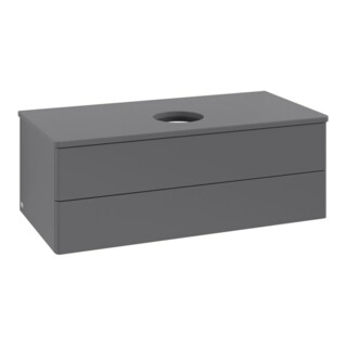 V&B Waschtischunterschrank ohne Frontstruktur -Beleuchtung Antao 100x36x50cm, WBP Lac, Anthrac. m Lac