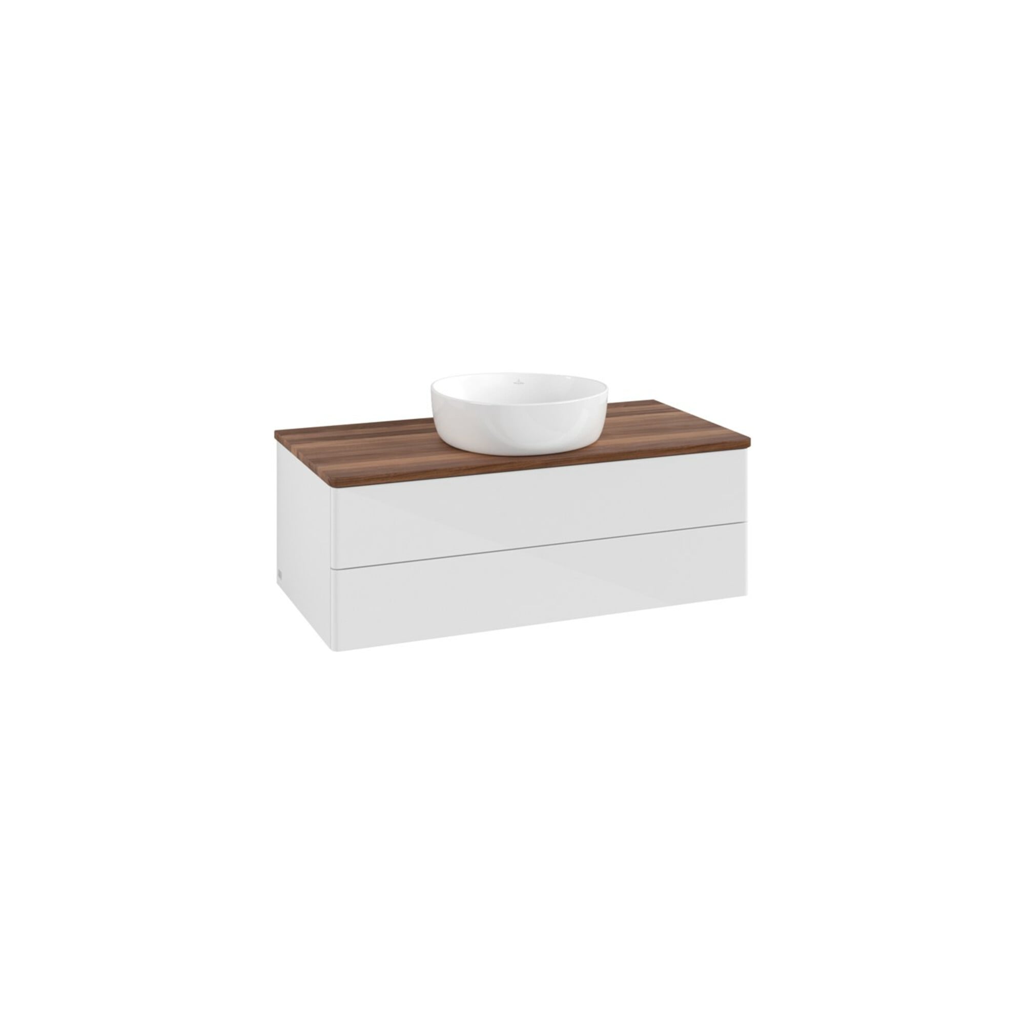 V&B Waschtischunterschrank ohne Frontstruktur -Beleuchtung Antao 100x36x50cm, WBP w. wal, glo wh. Lac ; Villeroy & Boch