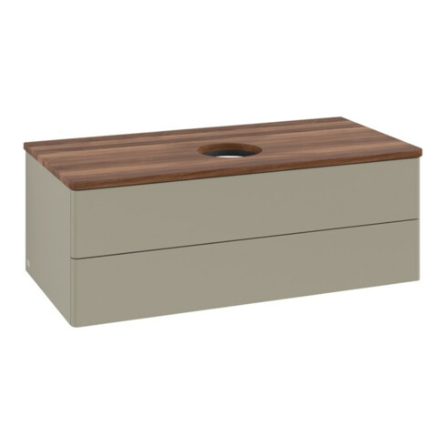 V&B Waschtischunterschrank ohne Frontstruktur -Beleuchtung Antao 100x36x50cm, WBP w. wal, st. Gr m Lac