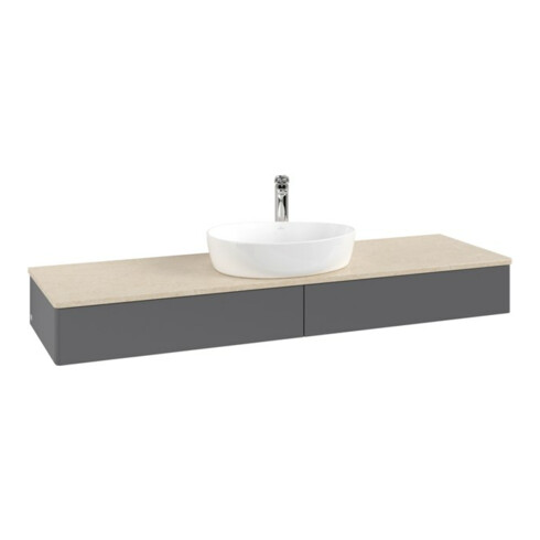 V&B Waschtischunterschrank ohne Frontstruktur -Beleuchtung Antao 160x50cm, HL, WBP botti., Anthrac. m Lac