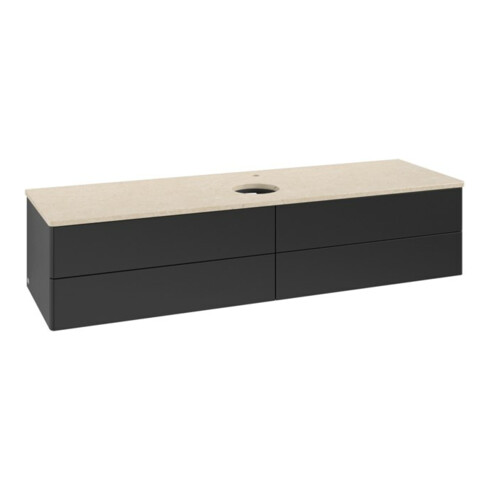 V&B Waschtischunterschrank ohne Frontstruktur -Beleuchtung Antao 160x50cm, HL, WBP botti., bla m Lac