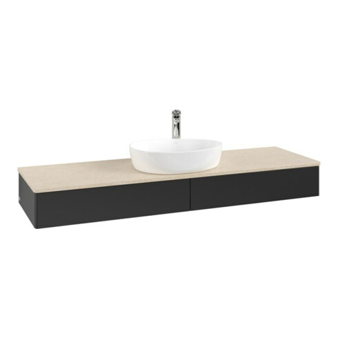 V&B Waschtischunterschrank ohne Frontstruktur -Beleuchtung Antao 160x50cm, HL, WBP botti., bla m Lac