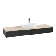 V&B Waschtischunterschrank ohne Frontstruktur -Beleuchtung Antao 160x50cm, HL, WBP botti., bla m Lac