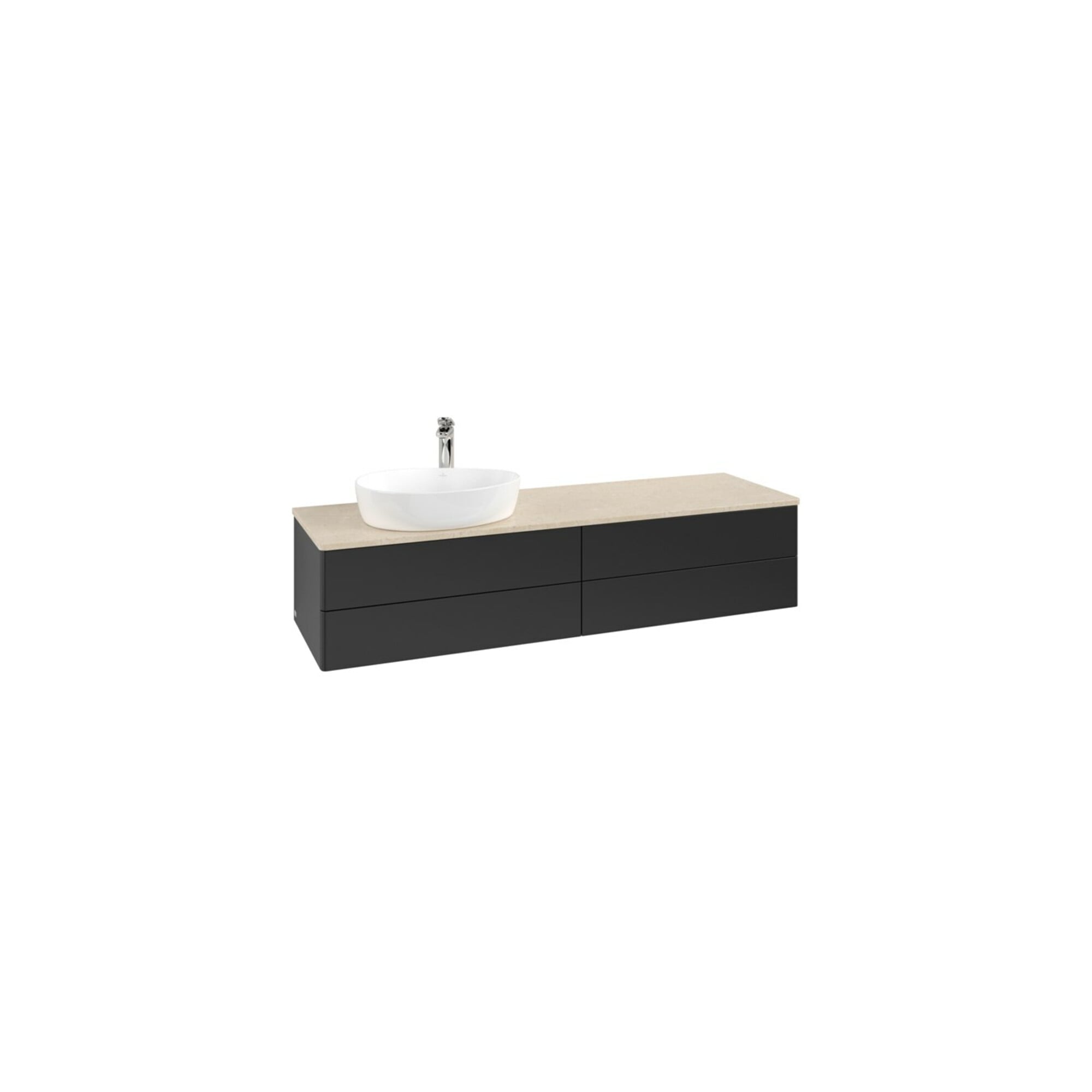 V&B Waschtischunterschrank ohne Frontstruktur -Beleuchtung Antao 160x50cm, HL, WBP botti., bla m Lac ; Villeroy & Boch