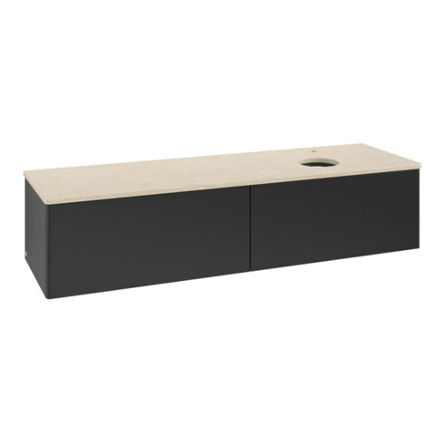 V&B Waschtischunterschrank ohne Frontstruktur -Beleuchtung Antao 160x50cm, HL, WBP botti., bla m Lac