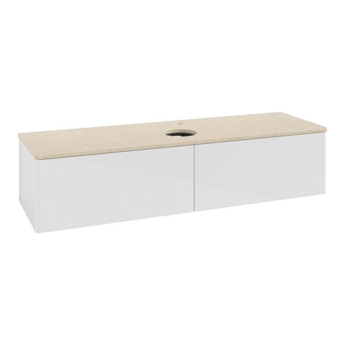 V&B Waschtischunterschrank ohne Frontstruktur -Beleuchtung Antao 160x50cm, HL, WBP botti., glo wh. Lac