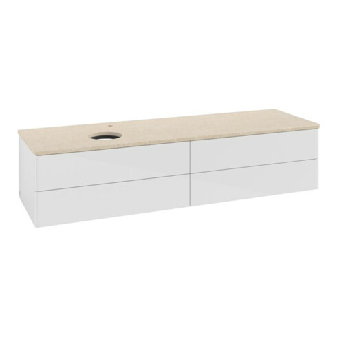 V&B Waschtischunterschrank ohne Frontstruktur -Beleuchtung Antao 160x50cm, HL, WBP botti., glo wh. Lac