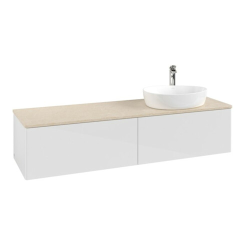 V&B Waschtischunterschrank ohne Frontstruktur -Beleuchtung Antao 160x50cm, HL, WBP botti., glo wh. Lac
