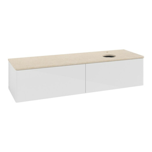 V&B Waschtischunterschrank ohne Frontstruktur -Beleuchtung Antao 160x50cm, HL, WBP botti., glo wh. Lac