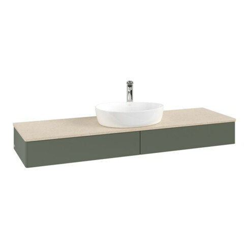 V&B Waschtischunterschrank ohne Frontstruktur -Beleuchtung Antao 160x50cm, HL, WBP botti., lea gre. m Lac