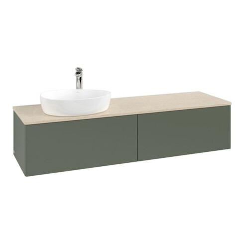 V&B Waschtischunterschrank ohne Frontstruktur -Beleuchtung Antao 160x50cm, HL, WBP botti., lea gre. m Lac