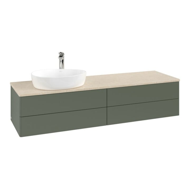 V&B Waschtischunterschrank ohne Frontstruktur -Beleuchtung Antao 160x50cm, HL, WBP botti., lea gre. m Lac