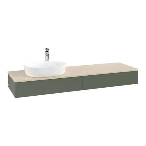 V&B Waschtischunterschrank ohne Frontstruktur -Beleuchtung Antao 160x50cm, HL, WBP botti., lea gre. m Lac