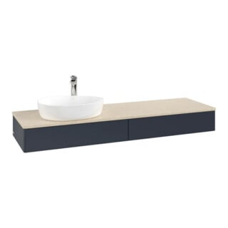 V&B Waschtischunterschrank ohne Frontstruktur -Beleuchtung Antao 160x50cm, HL, WBP botti., md bl. m Lac