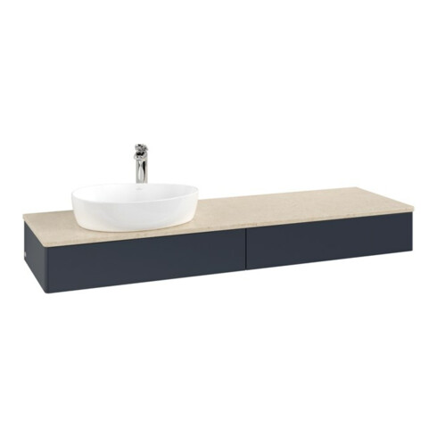 V&B Waschtischunterschrank ohne Frontstruktur -Beleuchtung Antao 160x50cm, HL, WBP botti., md bl. m Lac