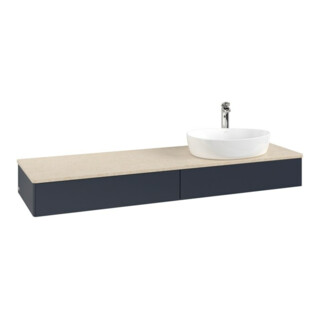V&B Waschtischunterschrank ohne Frontstruktur -Beleuchtung Antao 160x50cm, HL, WBP botti., md bl. m Lac