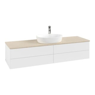 V&B Waschtischunterschrank ohne Frontstruktur -Beleuchtung Antao 160x50cm, HL, WBP botti., wh. m Lac