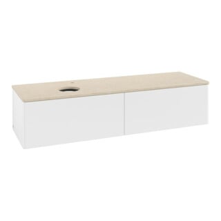 V&B Waschtischunterschrank ohne Frontstruktur -Beleuchtung Antao 160x50cm, HL, WBP botti., wh. m Lac