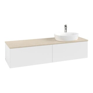 V&B Waschtischunterschrank ohne Frontstruktur -Beleuchtung Antao 160x50cm, HL, WBP botti., wh. m Lac