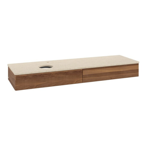 V&B Waschtischunterschrank ohne Frontstruktur -Beleuchtung Antao 160x50cm, HL, WBP-farbe botti., w. wal