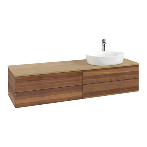 V&B Waschtischunterschrank ohne Frontstruktur -Beleuchtung Antao 160x50cm, HL, WBP-farbe hon. Oa, w. wal