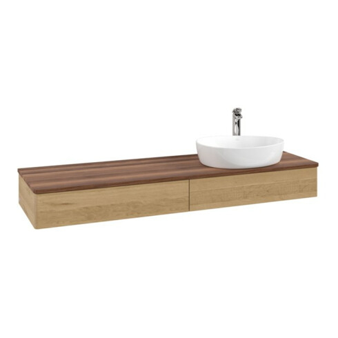 V&B Waschtischunterschrank ohne Frontstruktur -Beleuchtung Antao 160x50cm, HL, WBP-farbe w. wal, hon. Oa