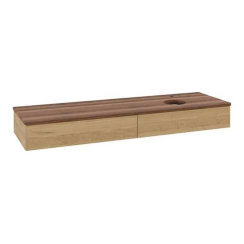 V&B Waschtischunterschrank ohne Frontstruktur -Beleuchtung Antao 160x50cm, HL, WBP-farbe w. wal, hon. Oa